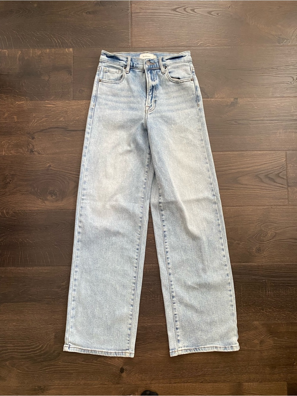 Böhme High Rise 90s Straight Leg Jeans Light Wash Stretch Denim Size 24